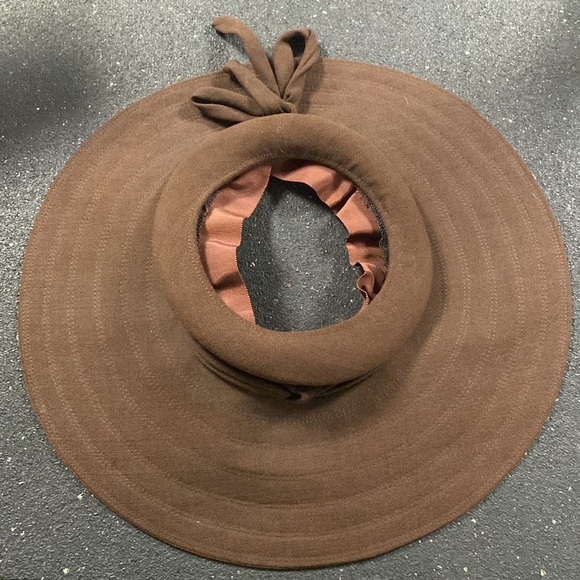 DebWay wide brim 50s vintage brown hat main image 8